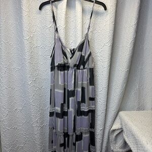 ✅ Liz Lange  Maternity Black and Purple Maxi Dress